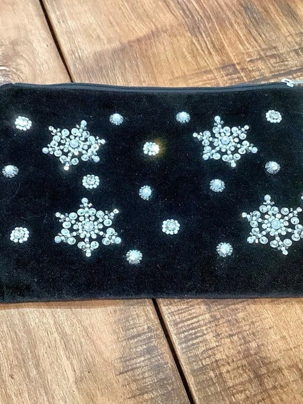 LOFT Beaded Velvet Bag in Black NWT